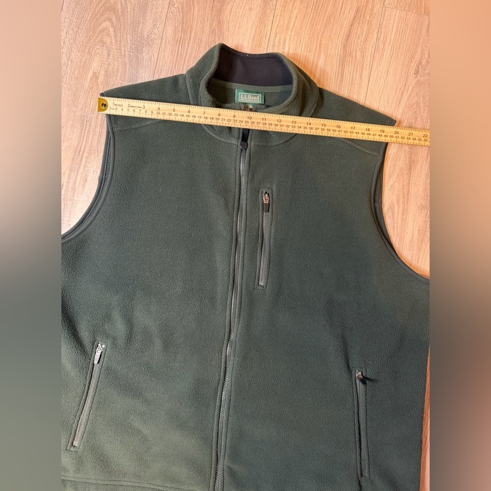 L.L. Bean Men’s Polartec Fleece Vest XXL Regular Green Full Zip Outdoor - Picture 11 of 11